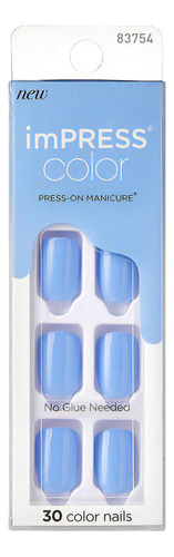 Uñas Postizas Kiss Impress Baby Why So Blue 30 Piezas