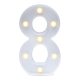 Figura Numero 8 Luz Led A Pilas. Tienda Virrey