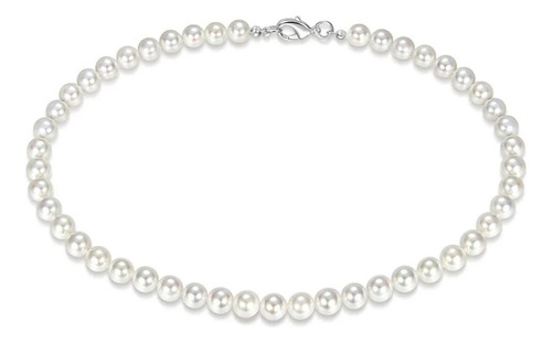 Pearl Necklace Men Simple Handmade Strand Bead