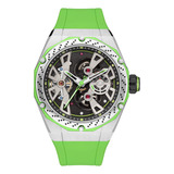 Reloj De Pulsera Minber Para Hombre Racing Collection- 45mm Color De La Correa Verde