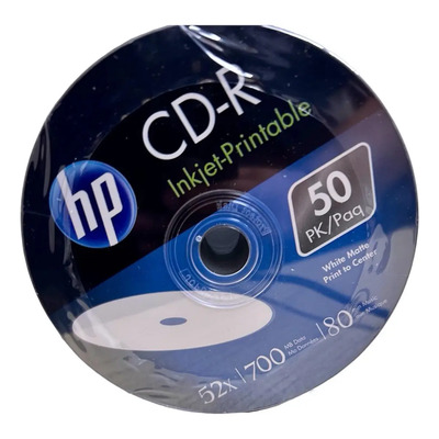 Cd-r Hp Printable Full Face Blanco 50 Piezas | MercadoLibre