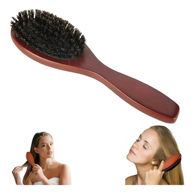 Solviora Cepillo De Pelo De Cerdas De Jabalí Natural Peine De Madera Promueve La Circulación Sanguínea Ideal Para Limpiar La Barba Estilo De Cabeza De Aceite Cuidado Del Cabello Acabadode Pelo Rotoetc | Meses sin interés