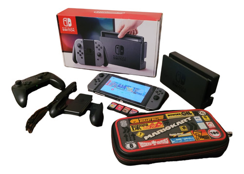 Nintendo Switch Cinza 128gb Com Caixa Seminovo + 5jogos