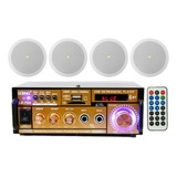 Som Ambiente 4 Caixas Embutir Jbl + Receiver 120w Bluetooth 