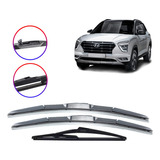 Kit 3 Palhetas Limpa Parabrisa Hyundai Creta 2017 2018 2019