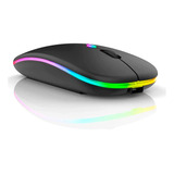 Mouse Sem Fio Recarregável Wireless Rgb Clique Suave