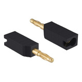 Conector Plug Banana Apilable Negro Plástico Soldar Steren