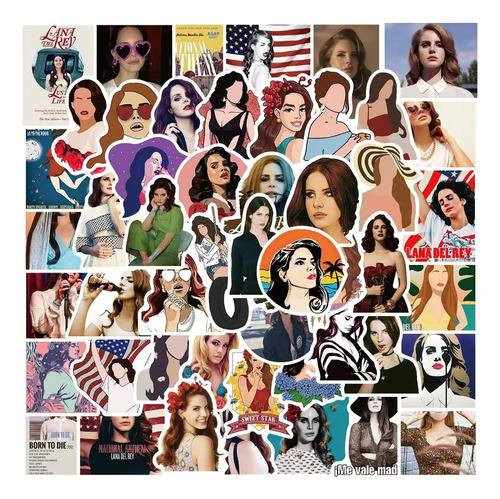 Lana Del Rey 50 Calcomanias Stickers Pvc Contra Agua Música