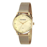 Relogio Mondaine Feminino Ref: 53820lpmvde1 Cor Da Correia Dourado Cor Do Bisel Dourado Cor Do Fundo Dourado