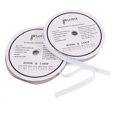 Contactel Velcro Felpa Y Gancho 20mm Rollo\u002F25mts Blanco | MercadoLibre