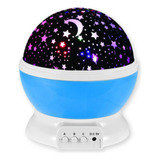 Luminária Projetor Estrela 360º Galaxy Abajur Star Master Cúpula Colorido Estrutura Azul