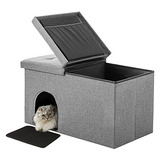 Dr.futon Caja De Arena Para Gatos, Muebles Ocultos, Otomana