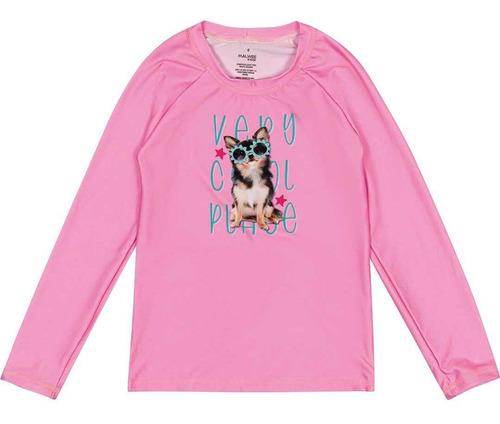 Blusa Infantil Com Proteção Uv50+ Rosa Cachorro - Malwee