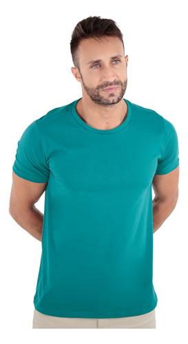 Camiseta Camisa Masculina Básica Slim Lisa Algodão 