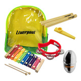 Kit Bandinha Musical Infantil Liverpool 5 Instru. C/ Mochila