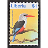 Liberia Aves, Sello Sc 1236 Pescador 1997 Mint L18749