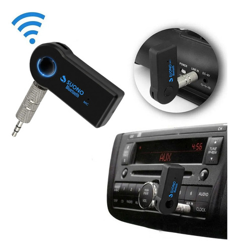 Receptor Bluetooth Usb Auto Microfono Jack Auxiliar