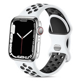 Correa Deportiva Para Apple Watch 42mm A 49mm Blanco Y Negro