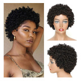 Ms Taj Pelucas Afro De Cabello Humano Corto Para Mujeres Neg