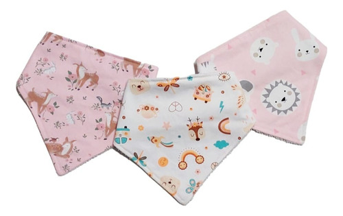 Babero Bandana Bebe Pañuelos Reves Toalla Pack X 3