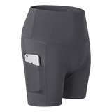 Licra Bolsillo Shorts Deporte Gym Fitness Para Mujer Yoga