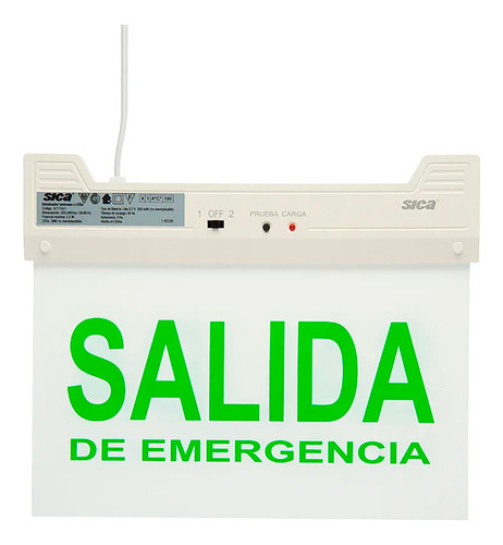 Cartel Con Leyenda De Salida Led 220v Sica 