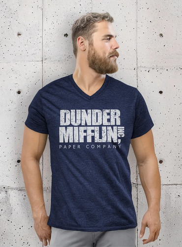 Dunder Mifflin Paper The Office Playera Cuello En V Neck Wp