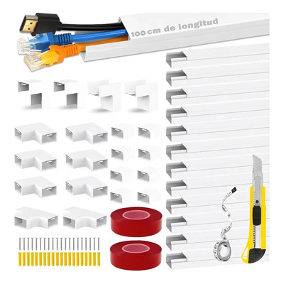 Loomusun 10 Metros Canaleta Pvc Para Cable 20x10mm Y 20 Codos | MercadoLibre