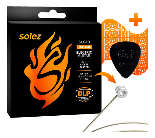 Encordoamento Solez Guitarra Cordas 010 Slg10