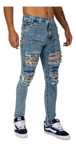 ¡liquidación! Pantalones Jeans Nevado Con Rotura De Hombre 
