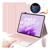 Funda Teclado Mouse Lápiz Para Huawei Matepad 11.5in 23 Rosa