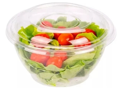 Ensaladera Descartable Cristal Con Tapa (100 Un) Plastivas 