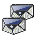 2 Set Lampara Solar 100 Leds Con Sensor De Movimiento 