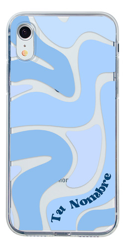 Funda Para iPhone Para Mujer Curvas Azul Con Tu Nombre