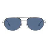 Burberry Henry Be Gunmetal Metal Moda Gafas De Sol Lente Azu