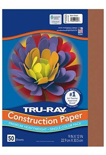 Tru-ray Peso Pesado Papel De Construcción, Brown Caliente, 9