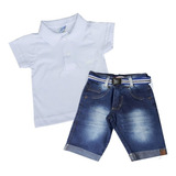 Conjunto Infantil Bermuda Verão Camisa Blusa Polo Menino 