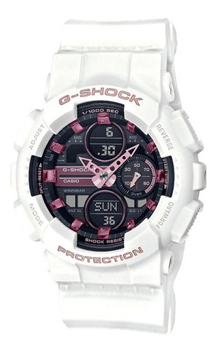 Relógio Casio G-shock Feminino Branco Gma-s140m-7adr Cor Do Fundo Preto