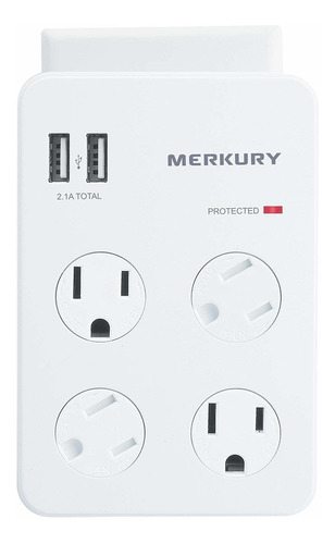 Merkury Innovations Placa De Pared Con Protector De Sobreten