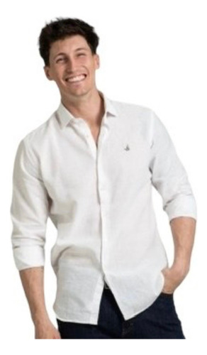 Camisa Hombre Brooksfield Slim Fit Blanca Talle 44