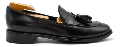 Mocasin Loafer Slipper Antifaz Piel Liso Negro Andre Bocassi