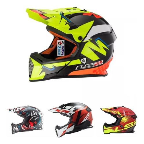 Jm Casco Moto Cross Ls2 Mx 437 Fast Beast Gator Strike Isaac