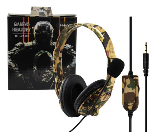 Headset Fone Camuflado Compatível Ps4 Ps5 Switch Xbox One