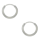 Argollas Lisas 12 Mm Plata 925 Pequeñas Hombre Mujer Aros