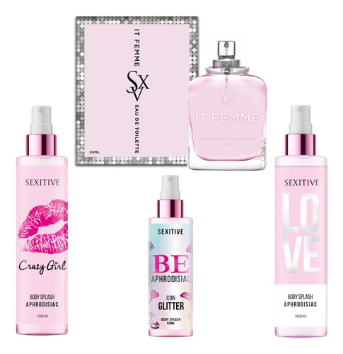 Sexitive Essentials Combo Perfume Mas Body Splash A Elección