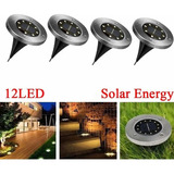 12led Solar Floor Lamp Outdoor Garden Decking 2pc