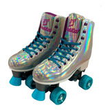 Patins Feminino Shine Quatro Rodas Quad Bota N 35-38 - Fenix