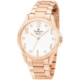 Relógio Champion Feminino Branco Rosê Strass Cn26242z