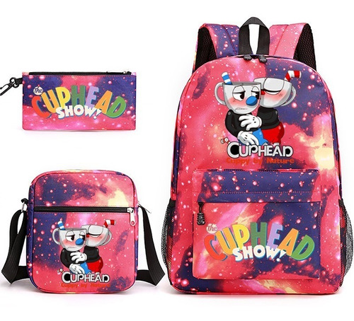 Set De Mochila Creativa De Cuphead De Moda, 3 Piezas