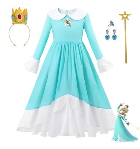 Disfraz De Princesa Peaches Y Rosalina Daisy Super Mario Bro